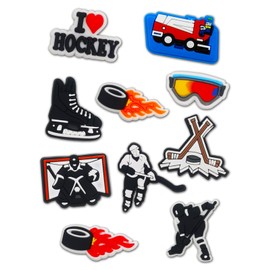Sports Collection Shoe Charms,Baseball Volleyball Softball Soccer Football Basketball Hockey Shoe Charms Accessories Pack for Boy Girl Women Men (Hockey)