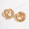 Chunky Thick Comma Semicolon Stud Earrings High Polished Whirlpool Comma