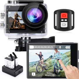 icefox i8 Action Camera with 20MP, 5X Zoom, Underwater Waterproof Camera with Optimized EIS, Video & Photo Editing by Snap Pro App, WiFi Remote Control for Diving, Cycling and Vlogging