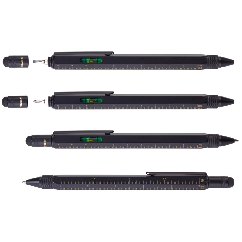 Troika CONSTRUCTION Multitasking Ballpoint Pen - PIP20/BG - Black/Gold -