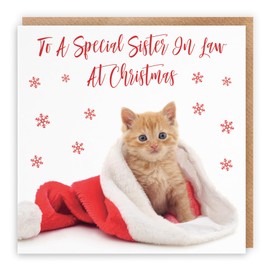 Hunts England - Sister In Law Christmas Card - To A Special Sister In Law At Christmas - Kitten Collection