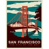 Shawprint San Francisco, Retro Metal Fridge Magnet, 100mm x 75mm,