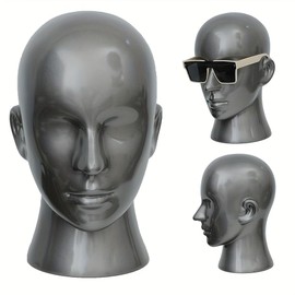 Tcwuzick Male Mannequin Head Professional Manikin Head for Display Wigs Hats Headphone Mask Sunglasses Jewelry and Scravat Display Stand (L20HH)