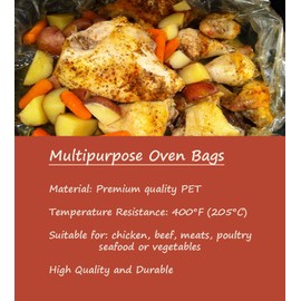 20Counts Oven Bags, Cooking Roasting Bags for Meats Chicken Fish Vegetables (10×15 inch)