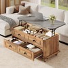 DWVO Lift Top Coffee Table with Storage, Farmhouse Wood Central