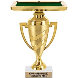 Billiards Trophy, 11" Gold Cup Billiards Pool Table Trophies with Engraving Included, 10 Pack