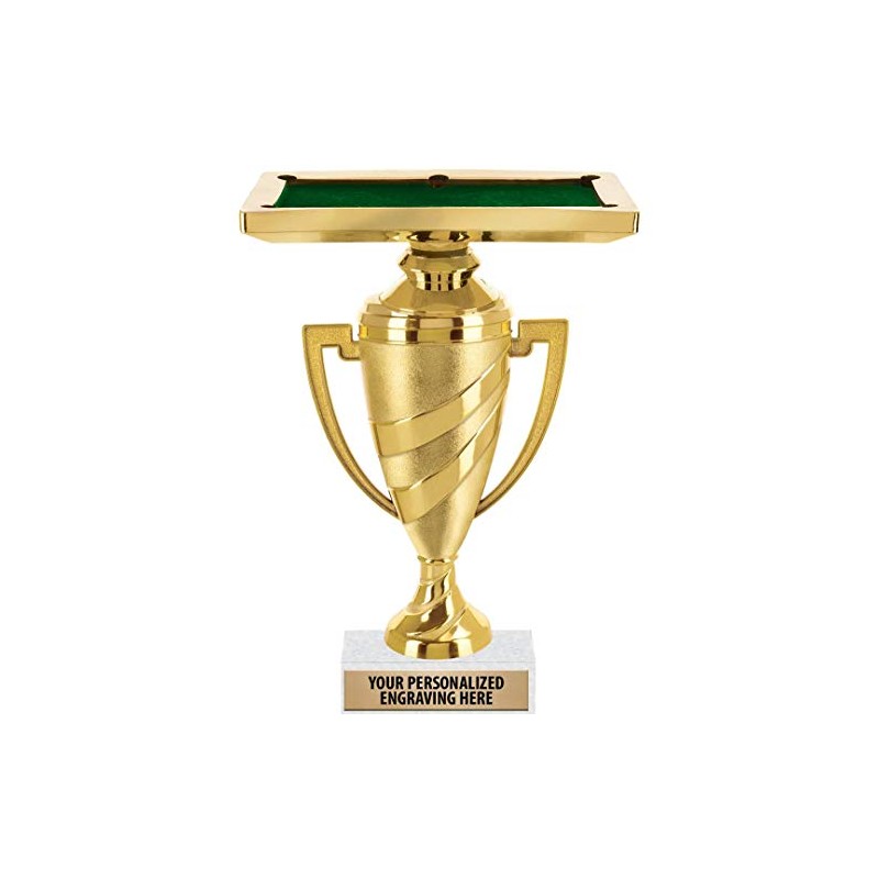 Billiards Trophy, 11" Gold Cup Billiards Pool Table Trophies with