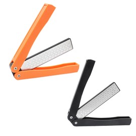 Coufce 2 Pack Double-Sided Diamond Knife Sharpener Portable Folding Pocket Sharpening Stone 400/600 Grit for Garden Tools, Kitchen Knives, Outdoor Camping