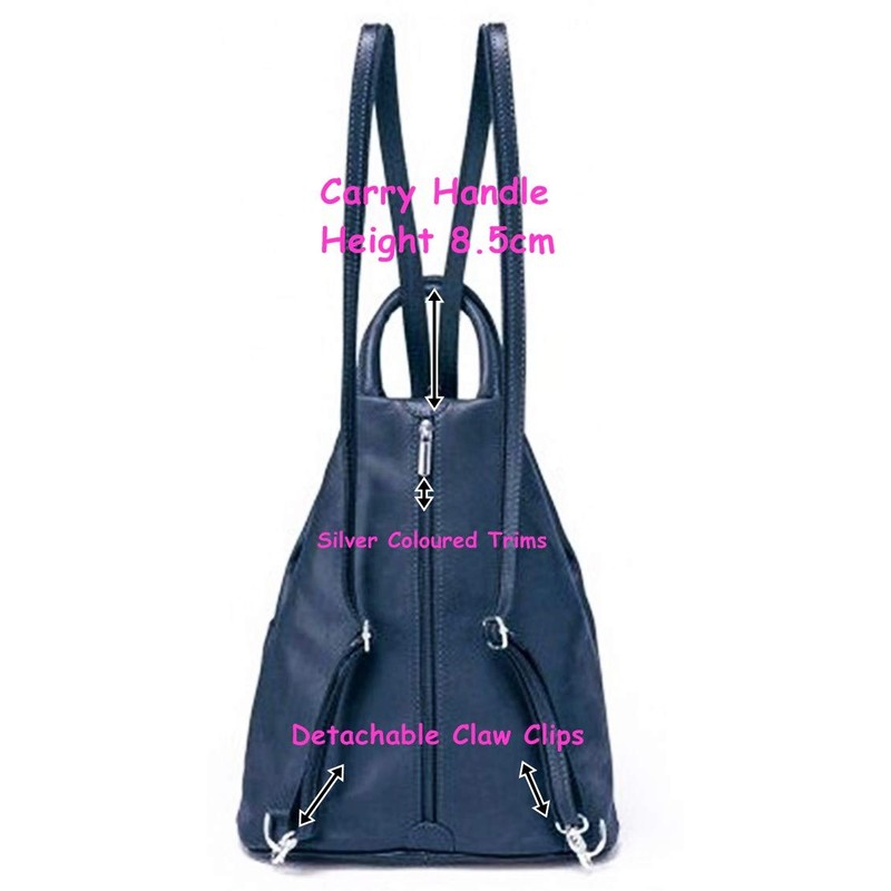 Handbag Bliss Womens Vera Pelle Super Soft Italian Leather Backpack