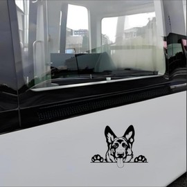 TIZIKJ Autoaufkleber Deutscher Sch?ferhund Schwarz Aufkleber 18cm Black German Shepherd Car Sticker Wasserfester Lustige Auto Aufkleber Schwarz Haustier Hund Aufkleber Sto?stange Heckscheibe Dekor