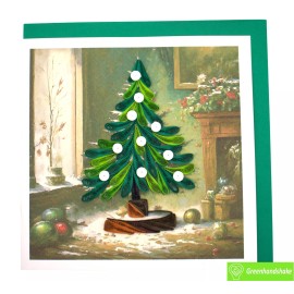 GREENHANDSHAKE Ornate Christmas Tree Quilling Greeting Card - GREENHANDSHAKE