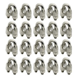 Copeflap Wire Clips, 20 Pieces Wire Fasteners, Cable Fasteners, Stainless Steel Wire, Rope Fasteners, Wire Fixing M4, M6, M8 (4mm)