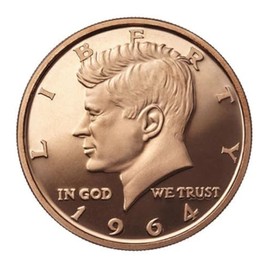 1 Ounce (AVDP) .999 Fine Copper "Kennedy - 1964" in Lindner Coin Capsule