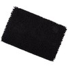 Black Shaggy Microfibre Bathroom Shower Bath Mat Rug Non-Slip Backing