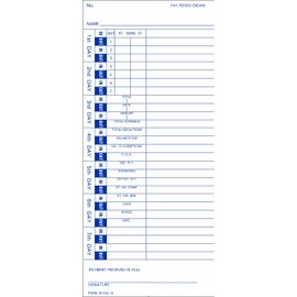 35100 Time Cards, 600-Count, Made in USA, for Pyramid 3500, 3550SS, 3600SS & 3700 Time Clocks, 35100-10