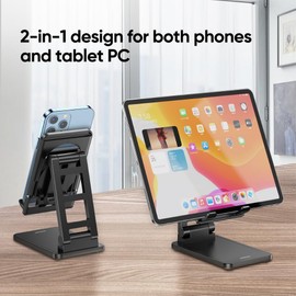 MR-TABST18W 2022 Foldable Mobile Stand, Compatible with MagSafe Tablet Stand, Smartphone Stand, Universal 6 to 13 Inches, Angle Adjustable, Convenient to Carry, Tablets, Smartphones