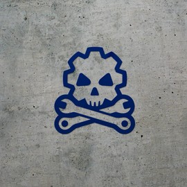 Decal Stickers of Death Mechanic (Navy Blue) (Set of 2) Premium Waterproof Vinyl Decal Stickers for Laptop Phone Accessory Helmet Car Window Mug Tuber Cup Door Wall Decoration - ANDstic106924AB