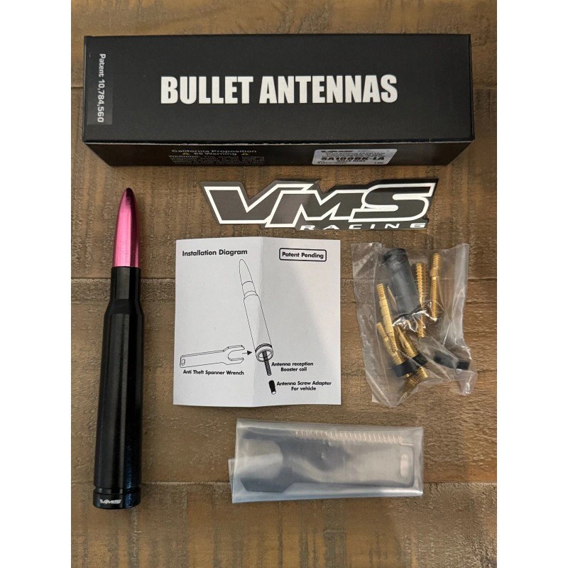 VMS Black and Pink Bullet Antenna for Toyota Tundra Tacoma