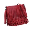 kukubird Crossbody Bags Tassel Fringe Zipper Closure Faux Leather Medium