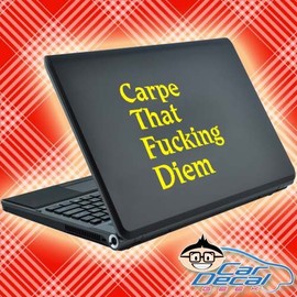 Carpe That Fucking Diem Vinyl Decal Sticker Bumper Cling for Car Truck Window Laptop Wall Cooler Tumbler | Die-Cut/No Background | Multi Sizes/Colors | by Car Decal Geek-Blue, 20"