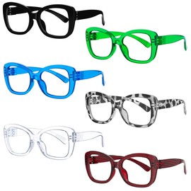 Eyekepper 6 Pack Metalless Screwless Spring Hinges Reading Glasses for Women Ladies Stylish Readers Cheaters +4.00