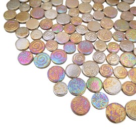 500g Mixed Round Ceramic Mosaic Tiles in 3 Sizes, Random Random Round Ceramic Mosaic Tiles, DIY Creative Ceramic Mosaic Tiles for Craft Plates, Flower Pots, Vases, Cups, Mosaic