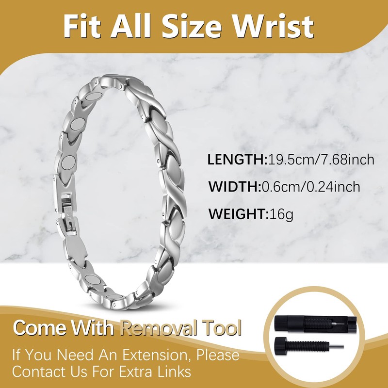 Jeracol Titanium Magnetic Bracelets for Women Bracelets Titanium Magnetic Brazaletes