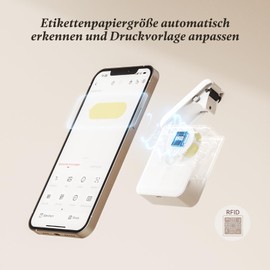 NIIMBOT Etikettendrucker Selbstklebend, Tragbarer Mini Labeldrucker Etikettiergerät Selbstklebend mit 3 Etikettenrolle, Kompatibel mit iOS und Android, Beschriftungsgerät Für Zuhause Büro