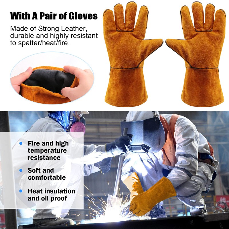 Glarks 5Pcs Welding Slag Removal Tool Set, Include 10'' Welding