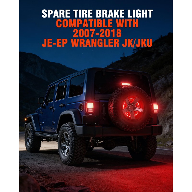Spare Tire Brake Light Fits 2007-2018 Jeep Wrangler JK JKU