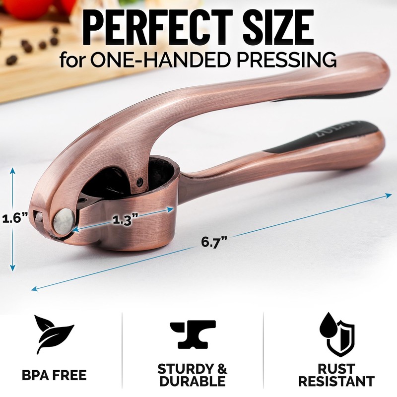 Zulay Kitchen Premium Garlic Press Set - Rust Proof Professional