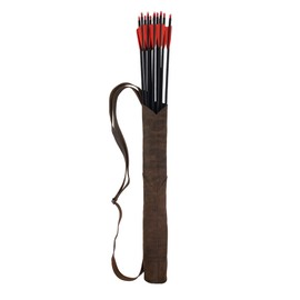 Valhalla Gear, Classic Archery Back Quiver with Adjustable Shoulder Strap, Rustic Bag for Arrows, Shooting and Training Accessory, Full Grain Leather, Handmade, Bourbon Brown