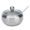 RASTKY Sugar Bowl Stainless Steel Clear Lid Inbuilt Spoon for