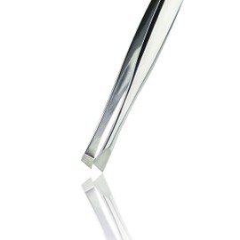 STERLING Professional Eyebrow Stainless Steel Tweezers | Precision and Comfort when Adjusting Eyebrows | Straight, Silver and Perforated | Blade Length 4 mm | ST-12110