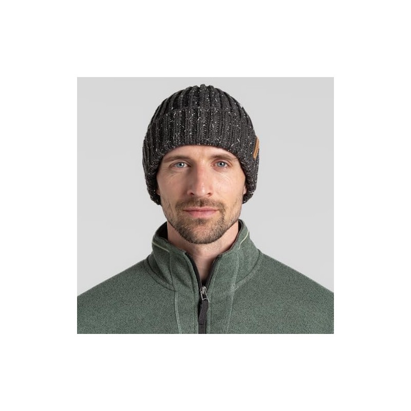 Craghoppers Mens Riber Chunky Knit Beanie Hat with Microfleece Lining