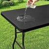 misaya Rectangle Vinyl Tablecloth, 6 Foot Elastic Fitted Table Cloth