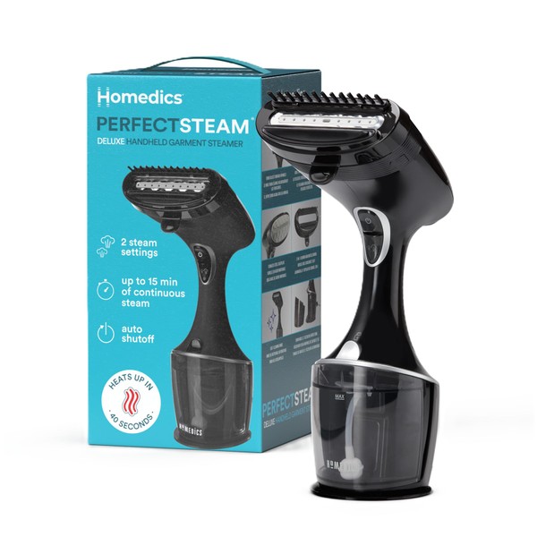 Homedics PerfectSteam Handheld Garment Steamer for Clothes, Sheets and Curtains