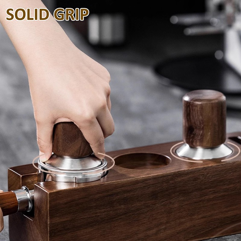 Doria Espresso Coffee Tamper with Walnut Handle - 58mm Portafilter