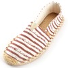 Kentti Men's Stripe Canvas Classic Flat Espadrilles, red, 44 EU