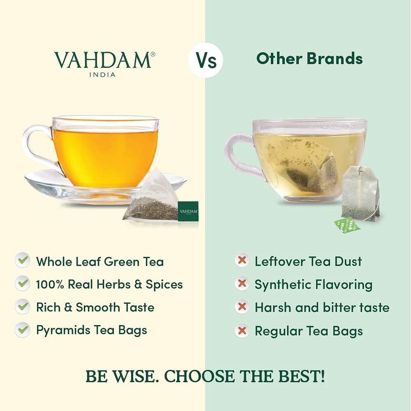 VAHDAM, Mint Green Tea Bags (30 Count) 100% Pure Leaf