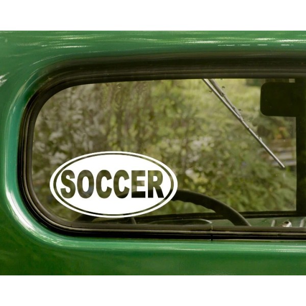 The Decal Mafia 2 SOCCER STICKERs Oval Decal For Car