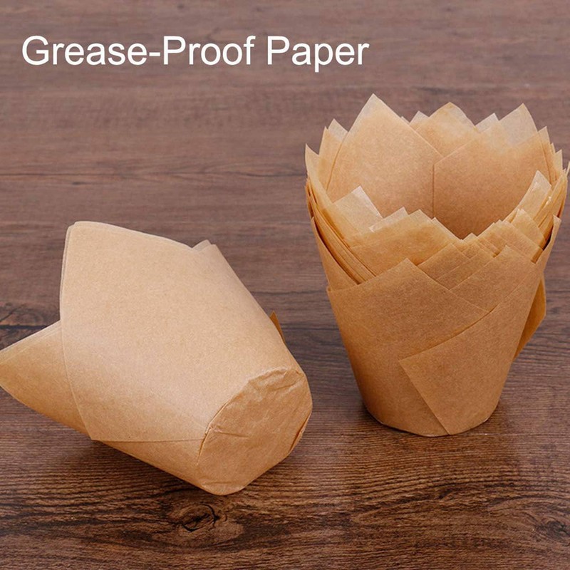 600 Pieces Tulip Cupcake Liner Baking Cups Paper Cupcake and