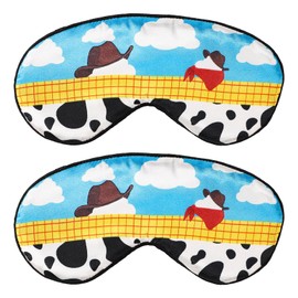 2 Pcs Cartoon Story Sleep Masks, Eye Mask with Adjustable Strap Soft & Breathable Eye Cover Cute Cartoon Blindfold for Boys Girls Kids Sleeping Travel Party Toy Supply
