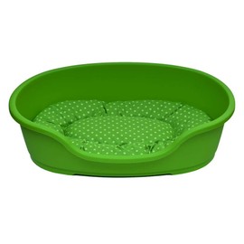 Polka Dog Bed Sage and Cushion Green, 71 cm