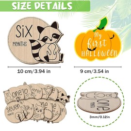 Monthly Baby Milestone, KAMHBE 12 Pcs Baby Monthly Milestone Cards with 8 Pcs Festival Stickers Baby First Year Growth Photo Props Unisex Baby Shower Gifts for New Parents