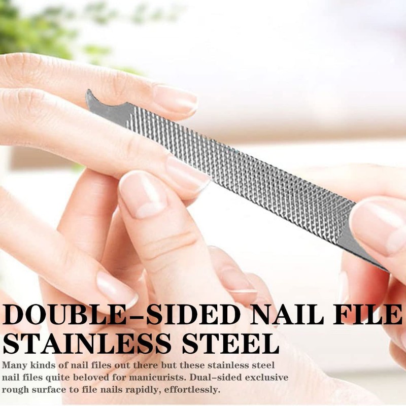 10 Pack Nail File Set Stainless Steel Double Side Nail