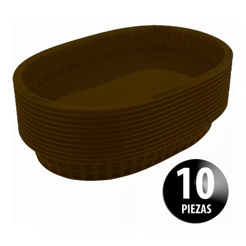 Dilitools Canasta Plástica 27.5 Cm Comida Rápida Paquete Con 10