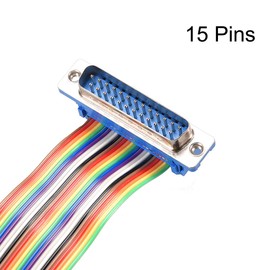 sourcing map IDC Rainbow Wire Flat Ribbon Cable DB25 Male to DB25 Female Connector 2.54mm Pitch 19.7inch Length