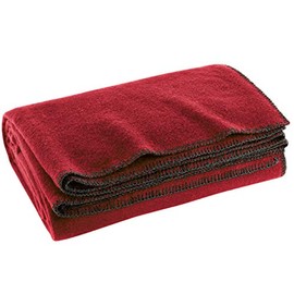 Wool Military Camping, Survival, and First Aid Blanket, 64" x 90" (Maroon)