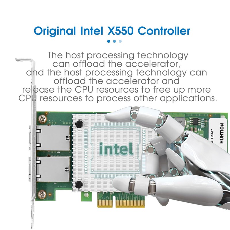 10Gb PCI-E NIC Network Card for Intel X550-T2, Dual RJ45